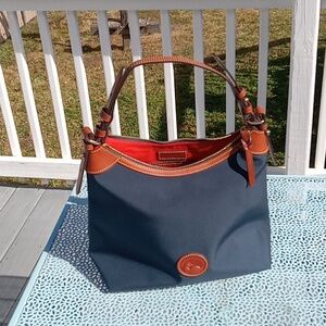 Elegant Blue and Brown Women's Bag Dooney And Bourke Large Erica